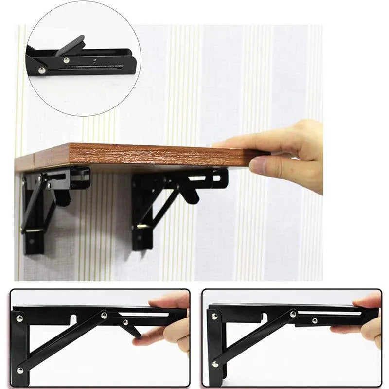 Traderight Table Bracket Folding Stainless Steel 150KG Wall Shelf Bench 2PCS - White 20in