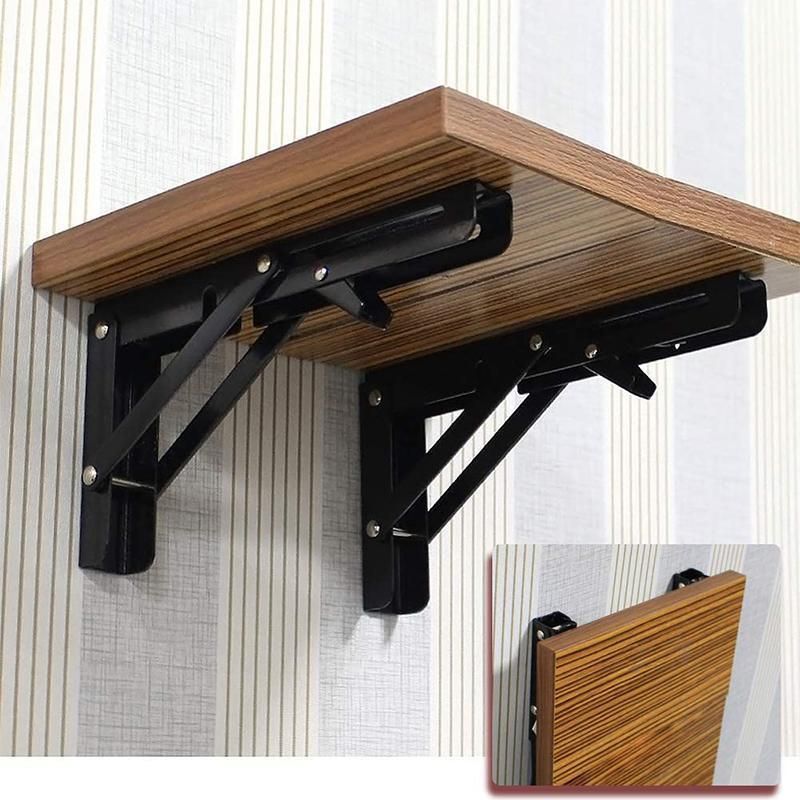 Traderight Table Bracket Folding Stainless Steel 150KG Wall Shelf Bench 2PCS - White 20in