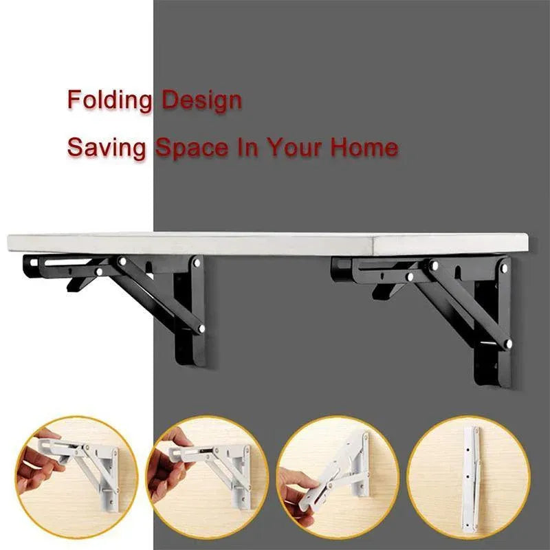 Traderight Table Bracket Folding Stainless Steel 150KG Wall Shelf Bench 2PCS - White 20in