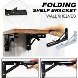 Traderight Table Bracket Folding Stainless Steel 150KG Wall Shelf Bench 2PCS - White 20in - Extra Image