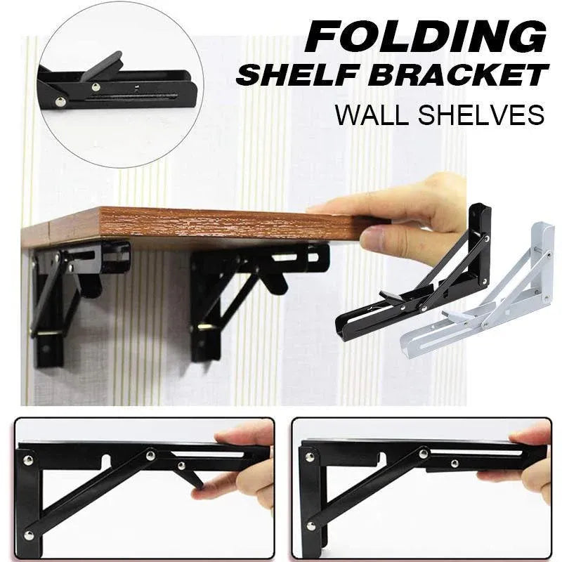 Traderight Table Bracket Folding Stainless Steel 150KG Wall Shelf Bench 2PCS - White 20in