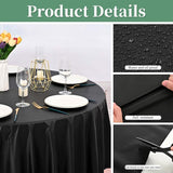 10pcs Round Tablecloth Solid Color Waterproof PEVA Table Cover 213cm Diameter - Black - 45-Degree Angle