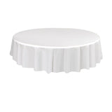 10pcs Round Tablecloth Solid Color Waterproof PEVA Table Cover 213cm Diameter - Black - Rear View