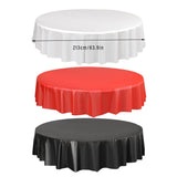 10pcs Round Tablecloth Solid Color Waterproof PEVA Table Cover 213cm Diameter - Red - Side View