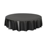 10pcs Round Tablecloth Solid Color Waterproof PEVA Table Cover 213cm Diameter - Red - Close-Up Angle