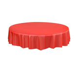 10pcs Round Tablecloth Solid Color Waterproof PEVA Table Cover 213cm Diameter - Red - Low Angle