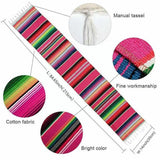 Woven Blanket Tassel Party Tablecloth Home Decoration Table Flags Cover Cloth - Rose Red