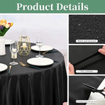 10pcs Round Tablecloth Solid Color Waterproof PEVA Table Cover 213cm Diameter - White