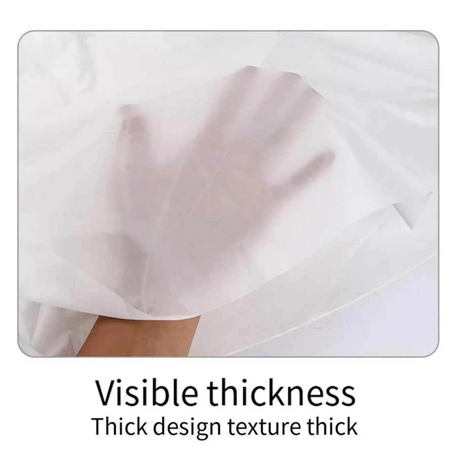 10pcs Round Tablecloth Solid Color Waterproof PEVA Table Cover 213cm Diameter - White