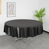 10pcs Round Tablecloth Solid Color Waterproof PEVA Table Cover 213cm Diameter - White - Extra Image