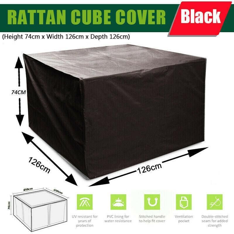 Waterproof Outdoor Furniture Cover Garden Patio Rain Uv Table Protector Chair - 123*123*74