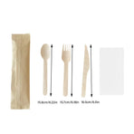 Degradable Wooden Cutlery Set 100pcs Disposable Spoons Forks Knives for Dessert