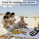 10/20PCS Camping Cutlery Set Outdoor Picnic Utensils Plates Spoons Forks Knives - Red-2 People - Extra Image