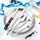 10/20PCS Camping Cutlery Set Outdoor Picnic Utensils Plates Spoons Forks Knives - Red-2 People - Extra Image
