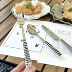 3PCS Stainless Steel Ceramic Handle Cutlery Set for Dining Kitchen Hotel Gift