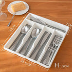 Kitchen Cutlery Large Tray Utensil Organiser Drawer Insert Divider Multi-Purpose - Grey