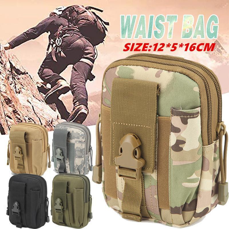 Tactical Waist Bag Utility Military Wallet Pack Belt Molle Multi Purpose Pouch - Black