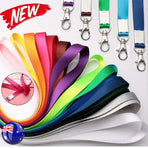 Neck Strap with Clip for ID Badge Name Tag Card Holder Lanyard - White