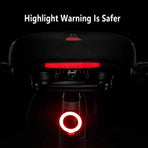 1-Piece USB-Rechargeable Circular Bicycle Tail Light