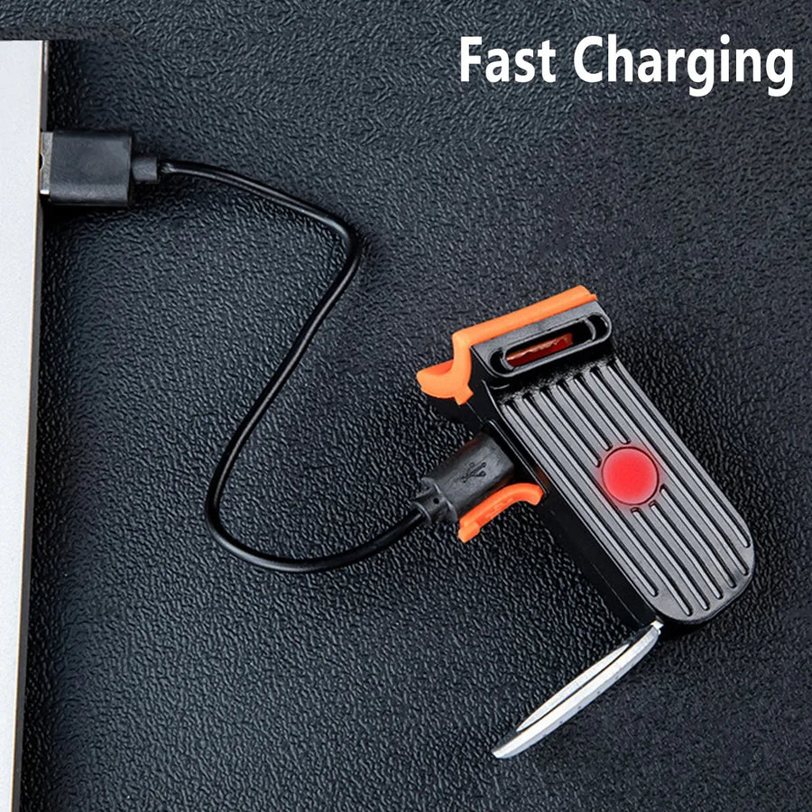 1-Piece USB-Rechargeable Circular Bicycle Tail Light