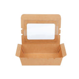 50pcs Kraft Paper Take Out Box Salad Fried Chicken Lunch Box Open Window - 1600ml - Extra Image