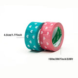5pcs Cute Personality Packing Sealing Tape Adhesive Heart Design Colourful Glue - Pink - Side View