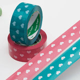 5pcs Cute Personality Packing Sealing Tape Adhesive Heart Design Colourful Glue - Pink - Top-Down View
