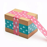 5pcs Cute Personality Packing Sealing Tape Adhesive Heart Design Colourful Glue - Pink