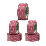 5pcs Cute Personality Packing Sealing Tape Adhesive Heart Design Colourful Glue - Pink