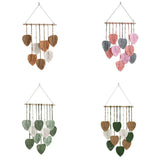 Handmade Braided Cotton Rope Leaves Wall Hanging Home Decoration Ornament - Green