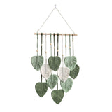 Handmade Braided Cotton Rope Leaves Wall Hanging Home Decoration Ornament - Khaki - Close-Up Angle