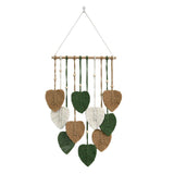 Handmade Braided Cotton Rope Leaves Wall Hanging Home Decoration Ornament - Pink - Extra Image