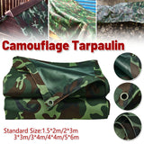 Camouflage Tarpaulin Tarp Cover Outdoor Rainproof Ground Sheet Heavy - 3x3m