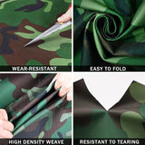 Camouflage Tarpaulin Tarp Cover Outdoor Rainproof Ground Sheet Heavy - 3x3m - Top-Down View