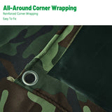 Camouflage Tarpaulin Tarp Cover Outdoor Rainproof Ground Sheet Heavy - 3x3m - 45-Degree Angle