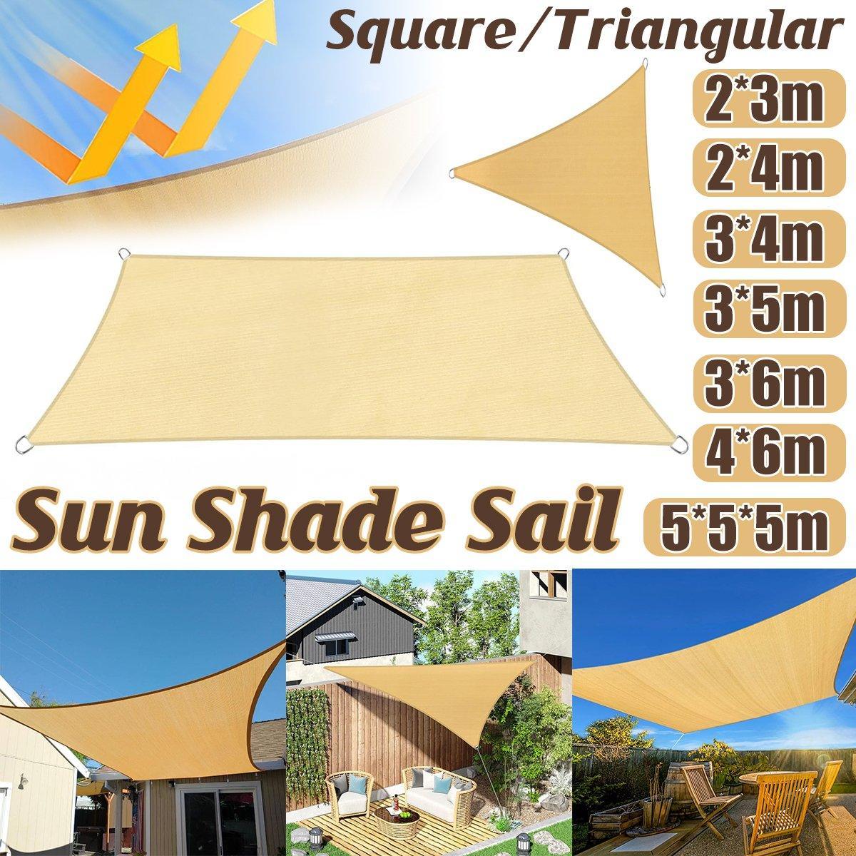 Outdoor Breathable Shade Sail Canopy Triangle Square Patio Garden Sun Shade - 3*6m（Rectangular）