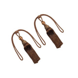 1pair Curtain Tiebacks Hanging Balls Tassel Rope Decorative Curtain Holders - Dark Coffee