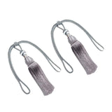 1pair Curtain Tiebacks Hanging Balls Tassel Rope Decorative Curtain Holders - Grey