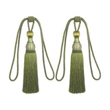 1pair Curtain Tiebacks Hanging Balls Tassel Rope Decorative Curtain Holders - Grey - Extra Image