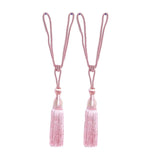 1pair Curtain Tiebacks Hanging Balls Tassel Rope Decorative Curtain Holders - Purple - Extra Image