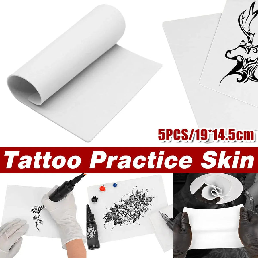 5-Piece Blank Tattoo Practice Skin Pack, White