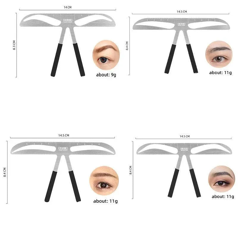 Brow Stencil Shaper Tattoo Eyebrow Kit Ruler 3D Balance Template Makeup Tool Au - #2 Classic Eyebrow