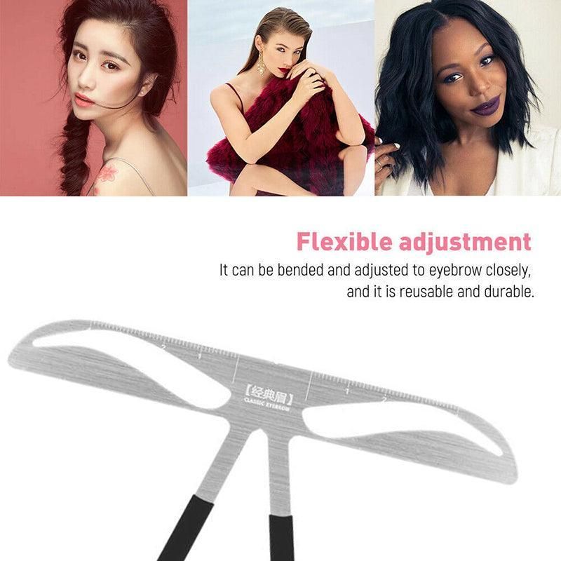 Brow Stencil Shaper Tattoo Eyebrow Kit Ruler 3D Balance Template Makeup Tool Au - #2 Classic Eyebrow