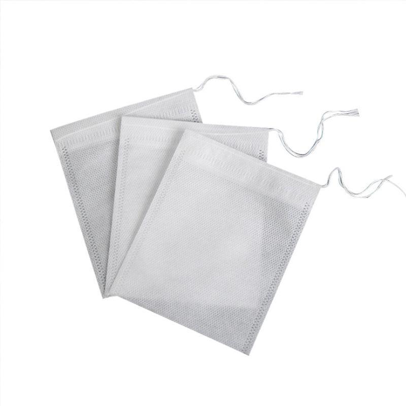 50PCS Empty Tea Filter Bags Drawstring Disposable Herb Spice Soup Pouches - 5x7cm