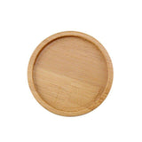4x Round Bamboo Wooden Coaster Tea Coffee Drink Holders Pallet Beverage Mat Pad - 45-Degree Angle