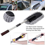 Car Wash Duster Brush Microfiber Telescopic Cleaning Tool for Vehicle Detailing - Rear View