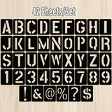 DIY Black Plastic Numerical Letter Symbol Inkjet Template for Wall Furniture