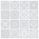 16 Pack Mandala Painting Stencils Drawing Dot Templates For Floor Wall DIY Decor - Front View