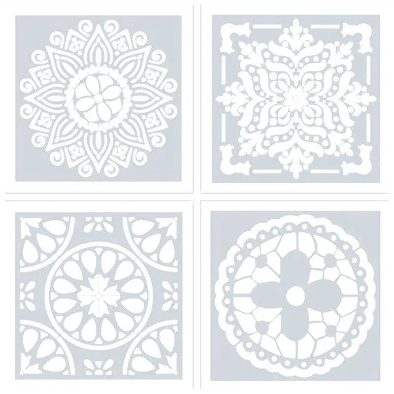 16 Pack Mandala Painting Stencils Drawing Dot Templates For Floor Wall DIY Decor