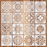 16 Pack Mandala Painting Stencils Drawing Dot Templates For Floor Wall DIY Decor - Extra Image